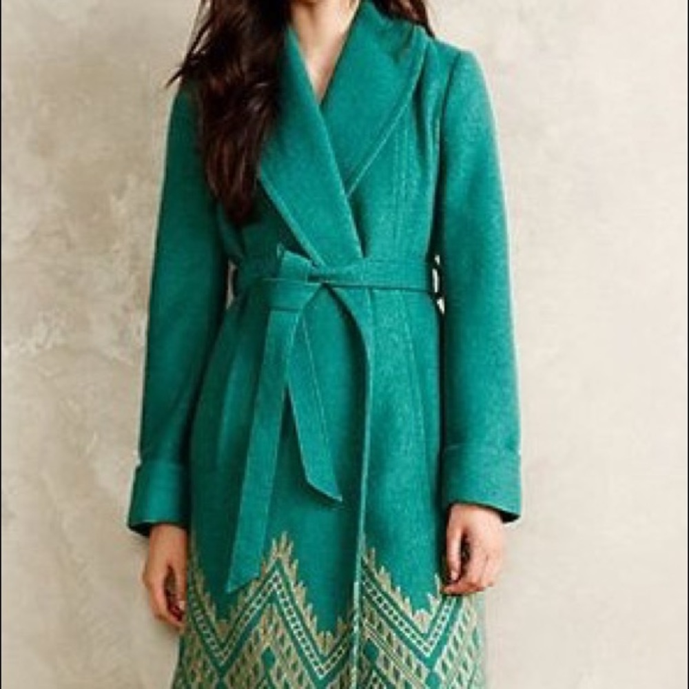 Plenty by Tracy Reese jade coat from Anthropologie